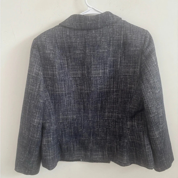 Banana Republic Blazer Womens Blue 14 Double Breasted Crosshatch Tweed Jacket - Picture 2 of 7